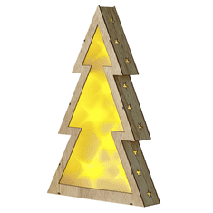 Beliani Božično drevo iz topolovega lesa z lučkami LED 35 cm JUVA