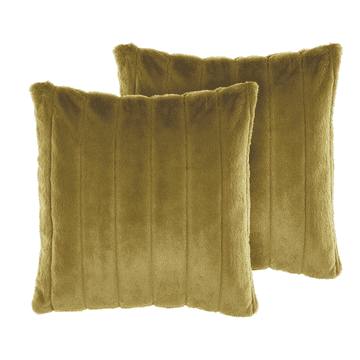 Beliani Komplet 2 plišastih blazin 45 x 45 cm zelena PUMILA