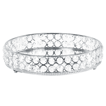 Beliani Zrcalni dekorativni pladenj okrogel srebrni VATAN