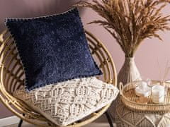 Beliani Dekorativni vzglavnik z modrimi ornamenti 45 x 45 cm MELUR