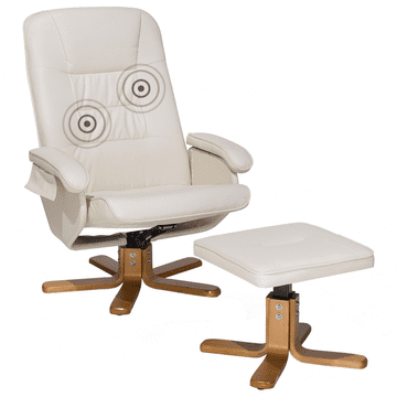 Beliani Bež masažni stol RELAXPRO z naslonom za noge in funkcijo ogrevanja