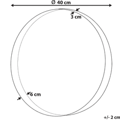 Beliani Bakreno ogledalo ø 40 cm PINEY