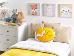 Beliani Vzglavnik za otroke lisica 50 x 40 cm rumena DHANBAD