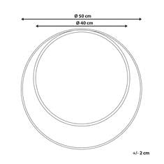 Beliani Stensko kovinsko ogledalo ø 50 cm črno AGDE