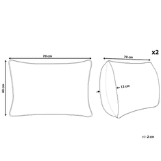 Beliani Komplet 2 vrtnih blazin 40 x 70 cm modro bež KASTOS