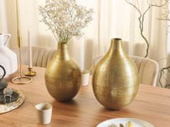 Beliani Komplet 2 kovinskih vaz za rože zlata MOHENJO