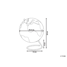 Beliani Rumeni globus z magneti 29 cm CARTIER