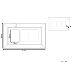 Beliani Zrcalni okvir za 3 fotografije bakreni DABOLA