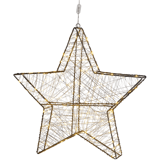 Beliani Zunanja viseča zvezda z LED osvetlitvijo 58 cm srebrna KURULA