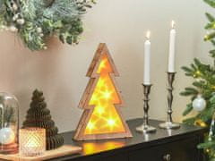 Beliani Božično drevo iz topolovega lesa z lučkami LED 35 cm JUVA