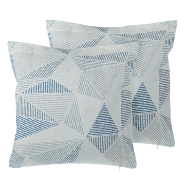 Beliani Komplet 2 okrasnih blazin modra/siva 45 x 45 cm BRUNNERA
