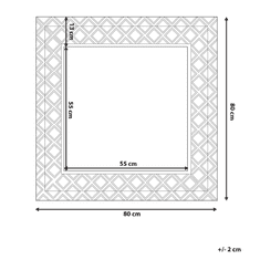 Beliani Srebrno stensko ogledalo 80 x 80 cm EVETTES