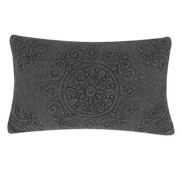 Beliani Okrasna bombažna blazina 30 x 50 cm temno siva VELOOR