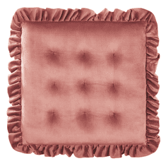 Beliani Kvadratna žametna sedežna blazina 40 x 40 cm roza KALANCHOE