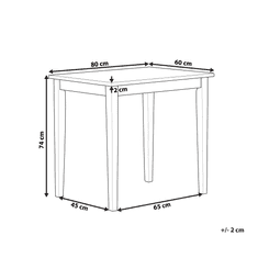 Beliani Jedilna miza 60 x 80 cm iz svetlega lesa z belo baterijo