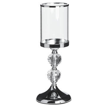 Beliani Svečnik 37 cm srebrn COTUI