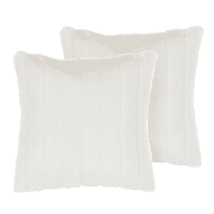 Beliani Komplet 2 plišastih blazin 45 x 45 cm bela PUMILA