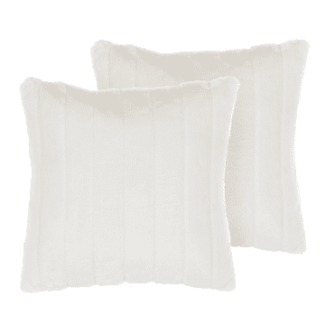 Beliani Komplet 2 plišastih blazin 45 x 45 cm bela PUMILA