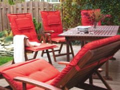Beliani Vrtni leseni stol s svetlo rdečo blazino TOSCANA
