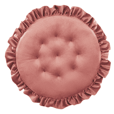 Beliani Okrogla žametna sedežna blazina ø 40 cm roza KALANCHOE