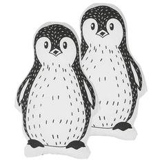Beliani Komplet 2 vzglavnikov s pingvinom 32 x 48 cm bela HAJDARABAD