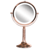 Beliani Kozmetično ogledalo s svetlobo LED ø 18 cm roza zlato BAIXAS