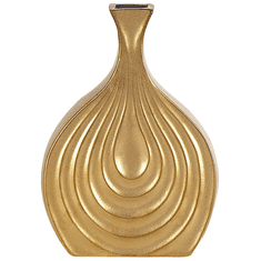 Beliani Dekorativna keramična vaza 25 cm zlata THAPSUS