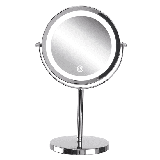 Beliani Kozmetično namizno ogledalo z osvetlitvijo LED ø 20 cm VERDUN
