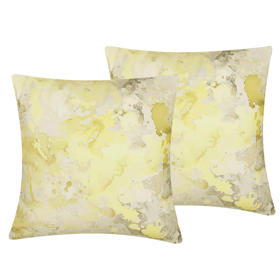 Beliani Komplet 2 blazin s pikčastim motivom 45 x 45 cm belo-zlata PACHIRA