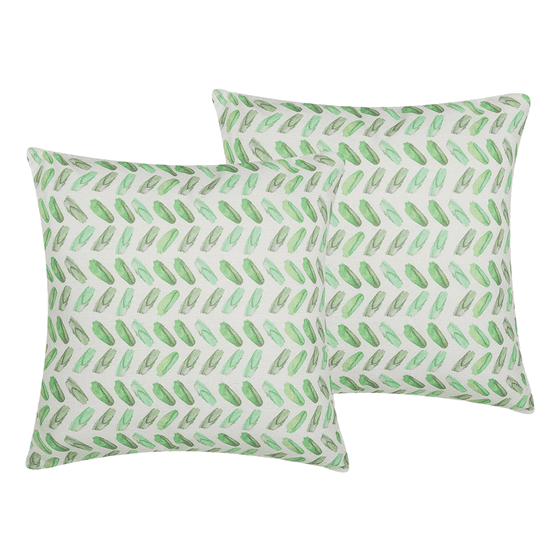 Beliani Komplet 2 vzglavnikov 45 x 45 cm belo-zelene barve PRUNUS