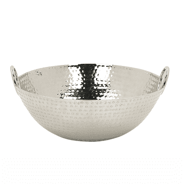 Beliani Kovinska dekorativna skleda srebrna SHIBAH