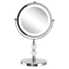 Beliani Kozmetično namizno ogledalo z LED osvetlitvijo ø 20 cm LAON