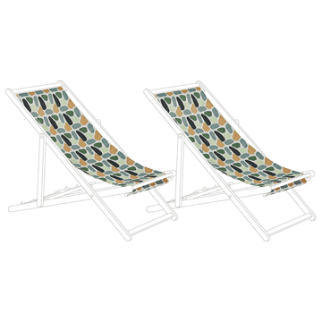 Beliani Tkanina za ležalnik večbarvni vzorec 2 kosa ANZIO / AVELLINO