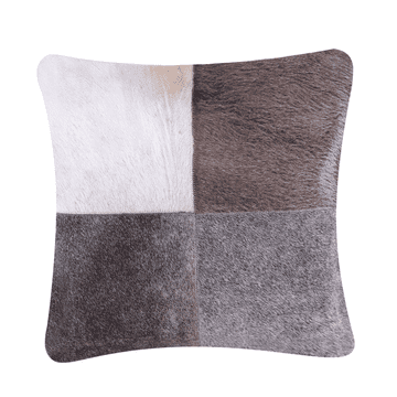 Beliani Okrasna blazina iz goveje kože 45 x 45 cm siva NELLAD