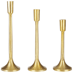 Beliani Komplet 3 kovinskih svečnikov zlati ZIMBABWE