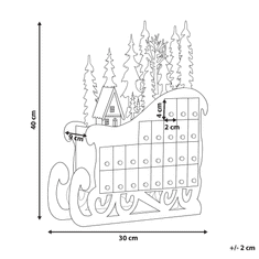 Beliani Dekoracija LED sani in adventni koledar light wood IMPALA