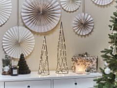 Beliani Komplet 2 okrasnih božičnih drevesc z LED lučkami črne barve NEIDEN