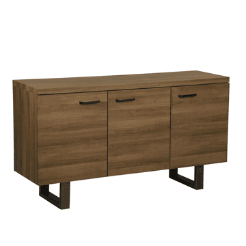 Beliani Komoda s tremi vrati iz temnega lesa TIMBER