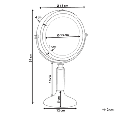 Beliani Kozmetično ogledalo s svetlobo LED ø 18 cm zlato BAIXAS