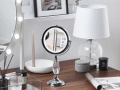 Beliani Kozmetično ogledalo z LED lučko ø 18 cm srebrno MAURY