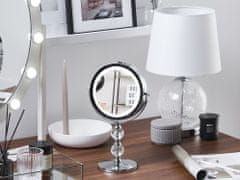 Beliani Kozmetično ogledalo z LED lučko ø 18 cm srebrno CLAIRA