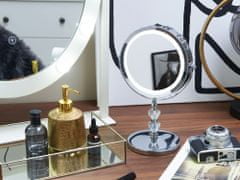 Beliani Kozmetično namizno ogledalo z LED osvetlitvijo ø 20 cm LAON