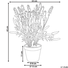 Beliani Umetna rastlina v loncu 42 cm LAVENDER PLANT
