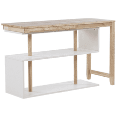Beliani Nastavljiva pisalna miza s polico 120 x 45 cm svetel les / bela CHANDLER