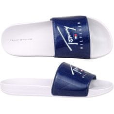 Tommy Hilfiger Japanke čevlji za v vodo mornarsko modra 37 EU Smile Print Pool Slide