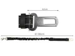 Malatec Varnostni pas za psa – elastičen povodec za v avto do 80cm