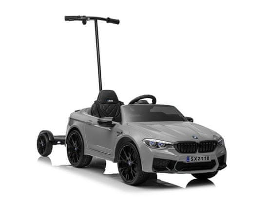 shumee BMW M5 avtomobil na akumulator s starševsko platformo, srebrno lakiran