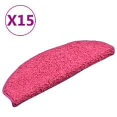 Vidaxl Preproge za stopnice 15 kosov roza 65x21x4 cm