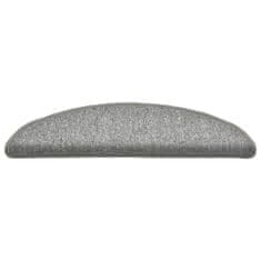 Vidaxl Preproge za stopnice 15 kosov svetlo sive 56x17x3 cm