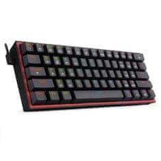 Redragon Fizz Pro Black K616 RGB gaming tipkovnica, brezžična/žična, mehanska, rdeča stikala